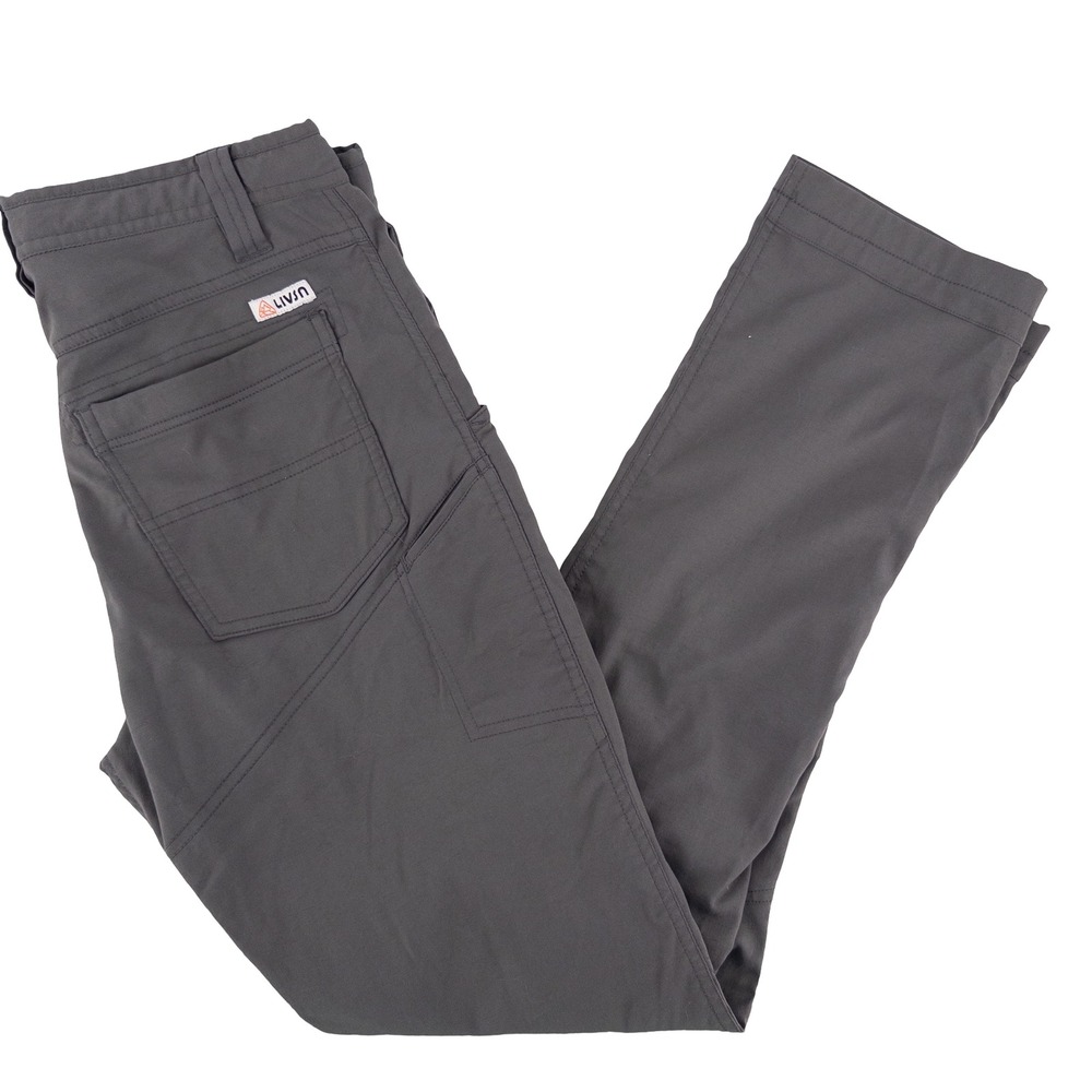 LIVSN Mens 32x32 Ecotrek Trail Pants Gray Recycled Nylon Hiking Gorpcore Outdoor